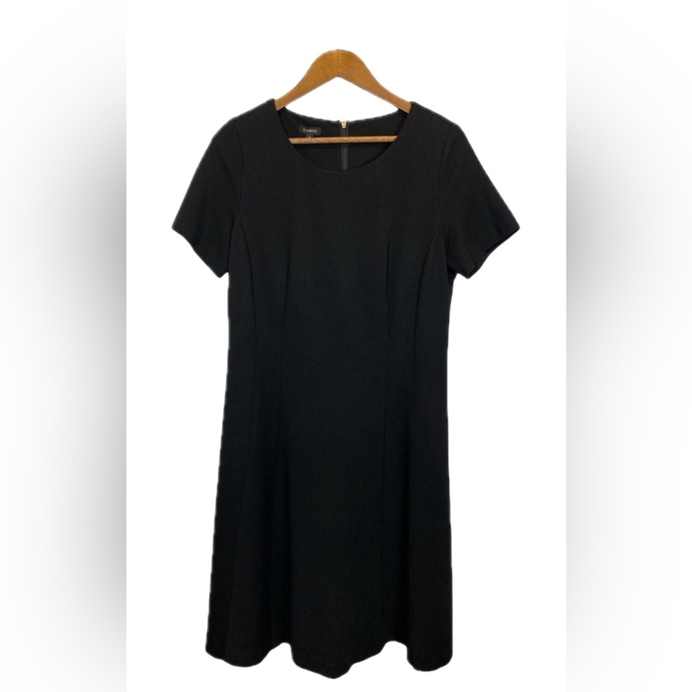 Talbots Black Pleated Sheath Dress Women's Size 8